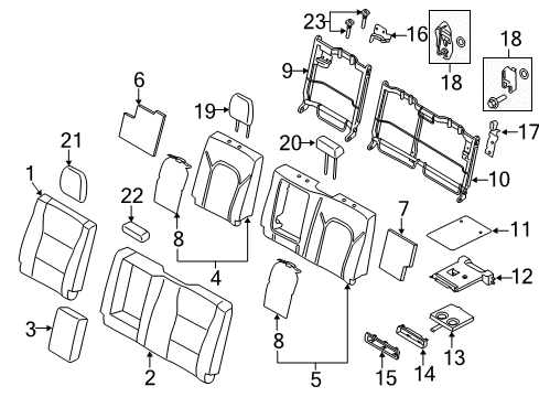 2019 Ford F-250 Super Duty COVER ASY - REAR SEAT BACK Diagram for KC3Z-2666601-DB