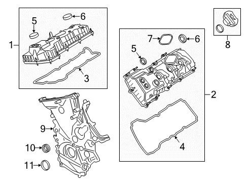 2016 Ford Transit-150 Valve & Timing Covers Diagram 2 - Thumbnail