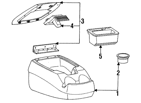 1995 Ford F-350 Console Diagram for F4TZ15045A36A