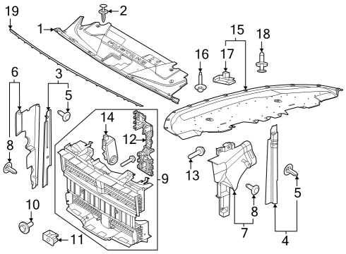 2024 Ford Mustang Splash Shields Diagram