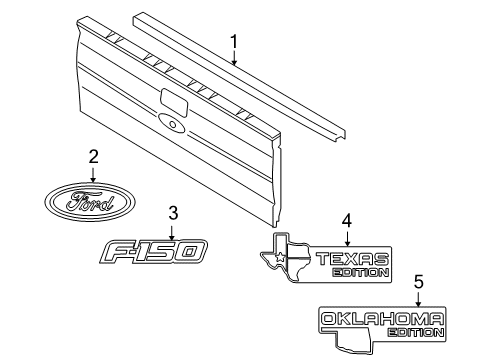 2009 Ford F-150 Moulding Diagram for 5L3Z-8340602-AAA