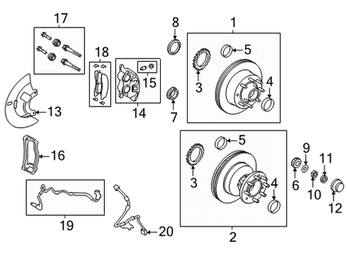 2022 Ford E-350 Super Duty Front Brakes Diagram