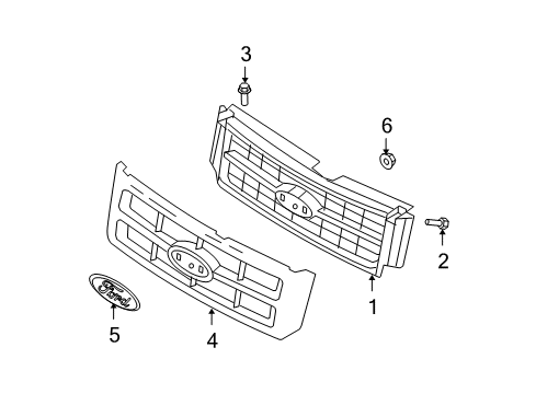 2008 Ford Escape Grille Panel Diagram 2 - Thumbnail