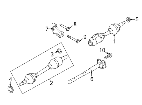 2019 Lincoln MKT Drive Axles - Front Diagram