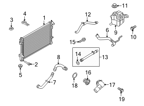 2019 Lincoln MKT Radiator & Components Diagram