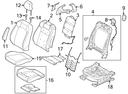 2024 Ford Mustang PAD - SEAT CUSHION Diagram for PR3Z-63632A22-D