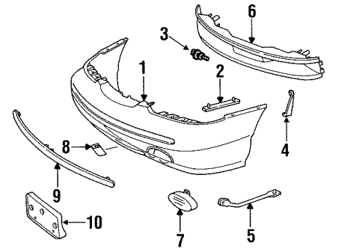 1997 Ford Contour COVER - FRONT BUMPER Diagram for F5RZ17A989A