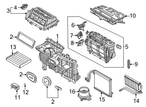 2020 Lincoln Corsair RADIATOR AND SEAL ASY - HEATER Diagram for LX6Z-18476-A