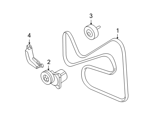 2007 Ford Fusion Pulley Assembly - Tension Diagram for 1S7Z-6A228-AE