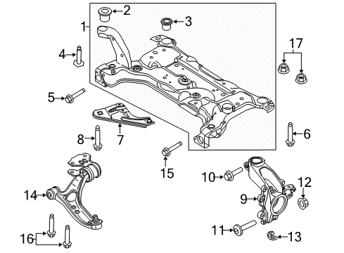 2018 Ford Focus Front Suspension, Control Arm, Stabilizer Bar Diagram 1 - Thumbnail