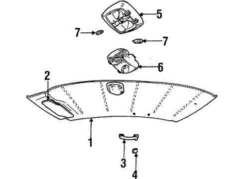 1992 Ford Crown Victoria Interior Trim - Roof Diagram