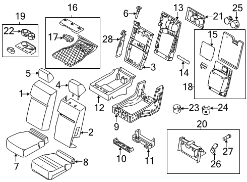 2018 Ford F-350 Super Duty Seat Back Cover Assembly Diagram for HC3Z-2564416-AB