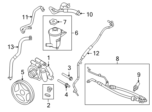 2010 Ford F-150 Pump Assy - Power Steering Diagram for 9L3Z-3A674-CRM