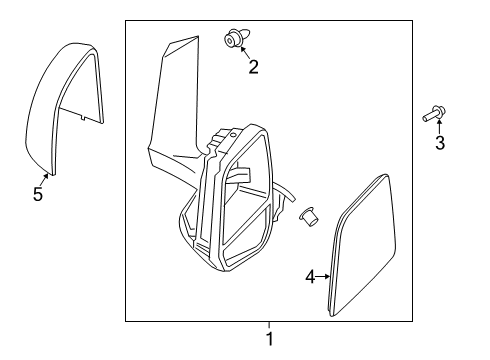 2019 Ford Transit Connect MIRROR ASY - REAR VIEW OUTER Diagram for DT1Z-17682-U