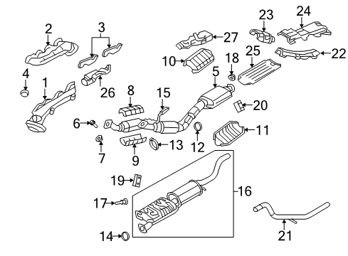 2004 Ford Explorer Rear Muffler And Pipe Assembly Diagram for 4L2Z-5230-AB