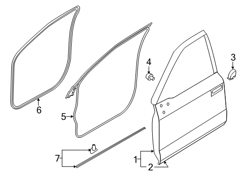 2017 Ford F-250 Super Duty Front Door Diagram