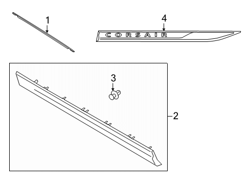 2020 Lincoln Corsair MOULDING - DOOR OUTSIDE Diagram for LJ7Z-7820879-DB