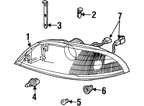 1999 Ford Windstar Retainer - Headlamp Adjusting Diagram for XF2Z-13N129-BA