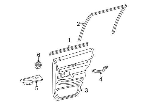 2009 Ford Crown Victoria Interior Trim - Rear Door Diagram