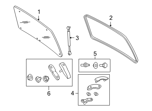 2007 Ford Escape Lift Gate - Glass & Hardware Diagram 1 - Thumbnail