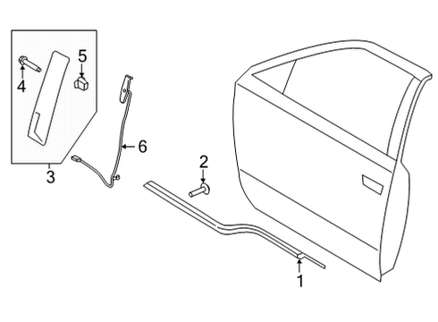 2022 Ford F-150 Exterior Trim - Front Door Diagram 2 - Thumbnail