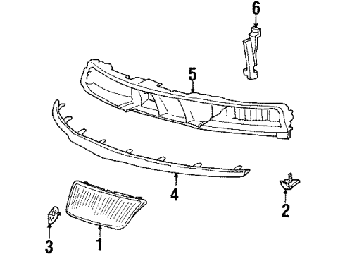 1993 Lincoln Mark VIII Grille Assembly - Radiator Diagram for F3LY-8200-A