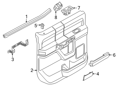 2018 Ford F-150 Panel Assembly - Door Trim Diagram for JL3Z-1627407-AD