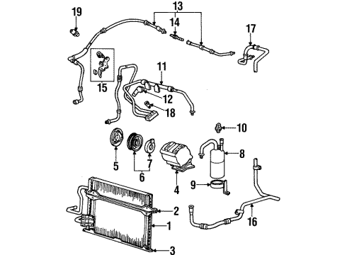 1995 Mercury Mystique Compressor Assembly Diagram for 4L3Z-19703-BA