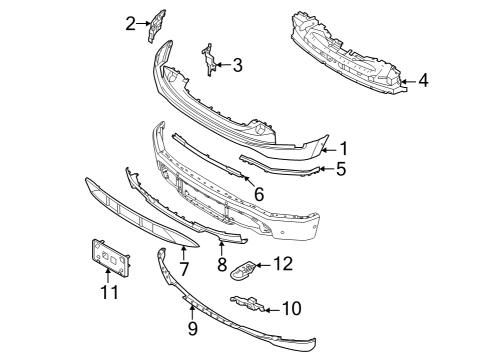 2023 Ford F-150 Lightning Bumper & Components - Front Diagram