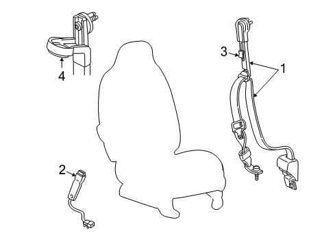 2001 Ford F-250 Super Duty Front Seat Belts Diagram