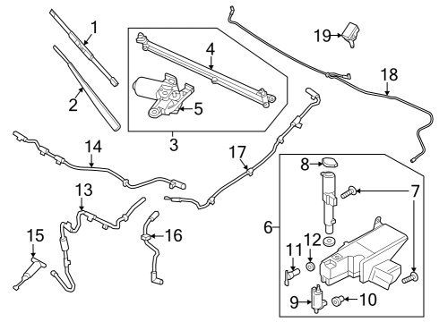 2023 Ford F-350 Super Duty Hose - Windshield Washer Diagram for HC3Z-17A605-B