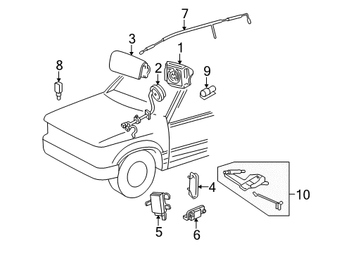 2005 Mercury Mariner Air Bag Components Diagram