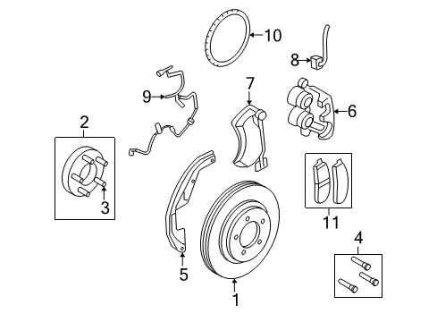 2008 Mercury Mountaineer Brake Components, Brakes Diagram 2 - Thumbnail