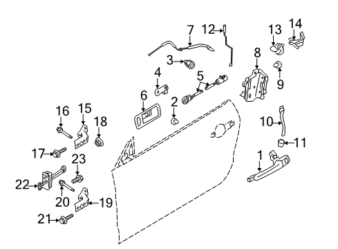 2010 Ford Mustang Handle Assembly - Door - Inner Diagram for AR3Z-6322601-DB