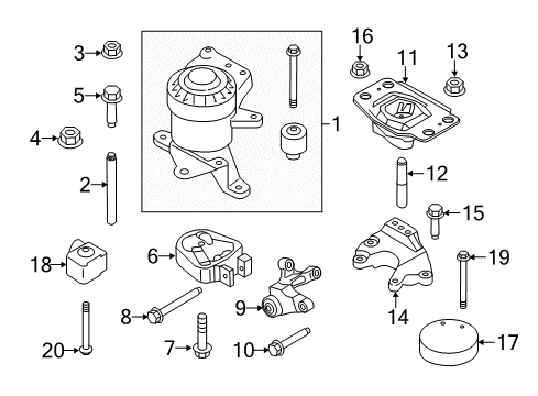 2015 Lincoln MKZ Engine & Trans Mounting Diagram