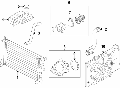 2021 Ford Transit Connect Cooling System, Radiator, Water Pump, Cooling Fan Diagram 3 - Thumbnail