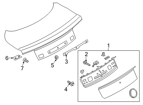 2019 Ford Mustang Exterior Trim - Trunk Lid Diagram