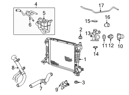 2006 Lincoln LS Radiator & Components Diagram