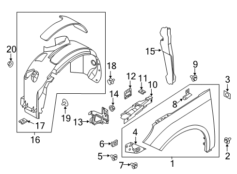 2016 Ford Focus Fender & Components Diagram 1 - Thumbnail