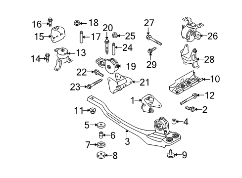 2008 Mercury Mariner Engine & Trans Mounting Diagram 1 - Thumbnail