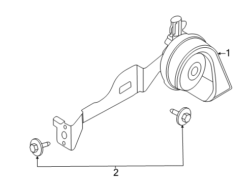 2022 Ford Escape HORN ASY - LOW PITCH Diagram for LX6Z-13832-E