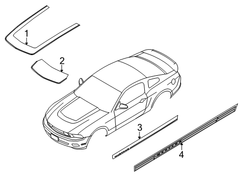 2010 Ford Mustang Stripe Tape Diagram 3 - Thumbnail