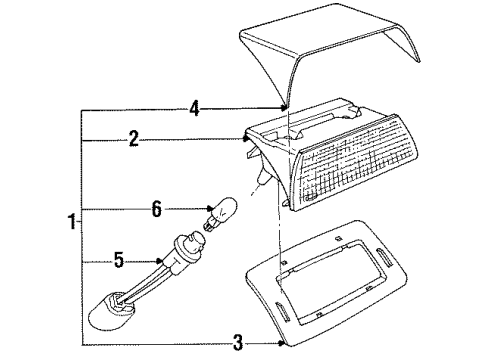 1991 Mercury Capri High Mount Lamps Diagram