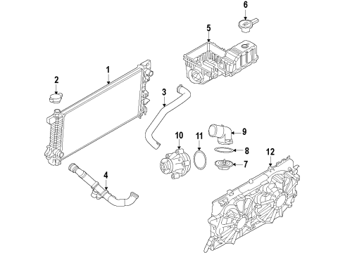 2011 Ford F-150 Cooling System, Radiator, Water Pump, Cooling Fan Diagram 8 - Thumbnail