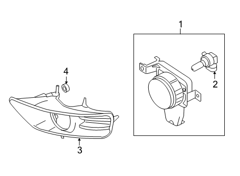 2006 Ford Focus Front Lamps - Fog Lamps Diagram 2 - Thumbnail