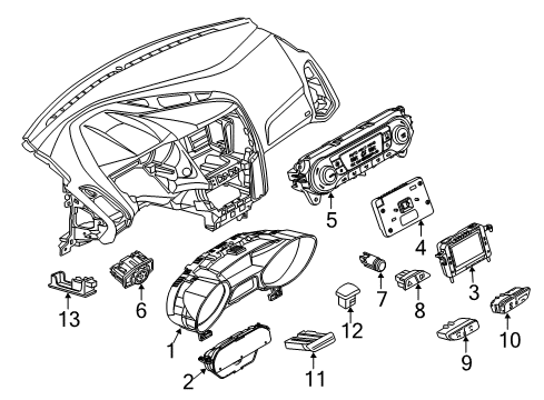 2017 Ford Focus Instruments & Gauges Diagram 3 - Thumbnail