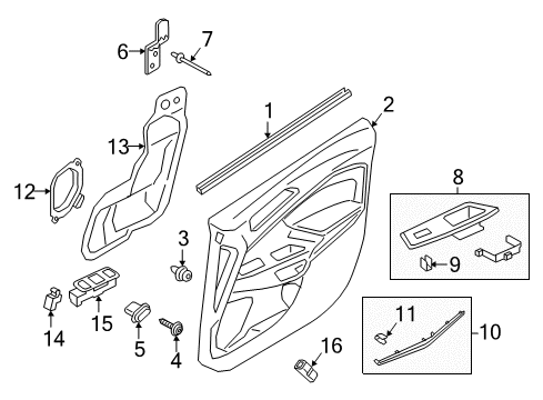 2019 Ford EcoSport PANEL - DOOR TRIM - LOWER Diagram for GN1Z-5823942-ND