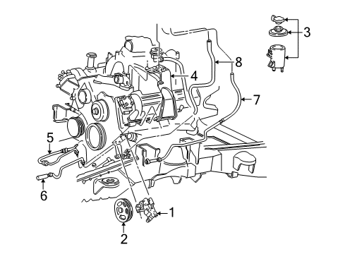 2008 Lincoln Mark LT P/S Pump & Hoses, Steering Gear & Linkage Diagram 2 - Thumbnail