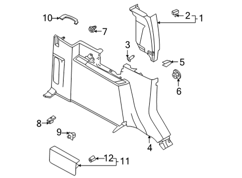 2023 Ford Bronco Interior Trim - Quarter Panels Diagram 3 - Thumbnail