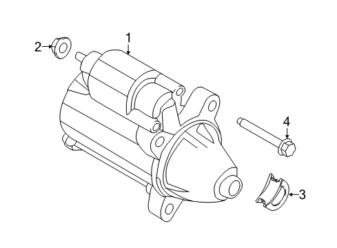 2014 Ford Transit Connect Starter Motor Assembly Diagram for CV6Z-11002-B